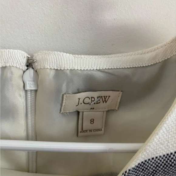 J.crew Sheath Dress Gray White Stripe Sleeveless Linen Blend Career Classic - Picture 4 of 7